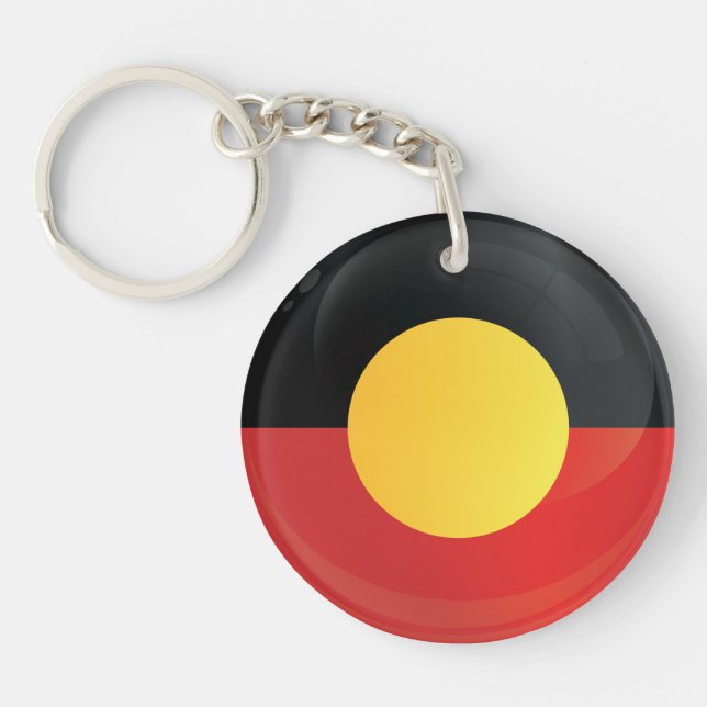 Aborigine-Round-Icon-Markierung Schlüsselanhänger (Vorderseite)