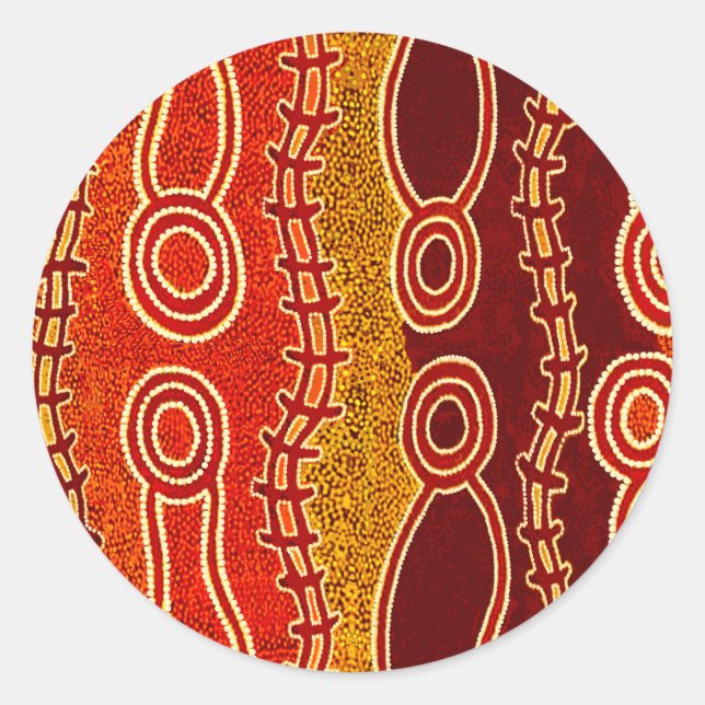 Aborigine-Serpents. Runder Aufkleber (Vorderseite)
