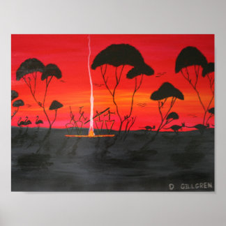 Aborigine Sunset Poster