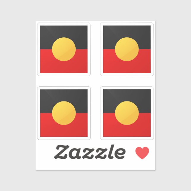 Aborigy Glossy Square Flag Aufkleber (Blatt)