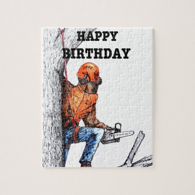 Aborist Tree Chirurg Geburtstag Geschenk. Puzzle (Vertikal)