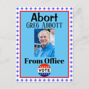 Abort Greg Abbott Postcard Postkarte