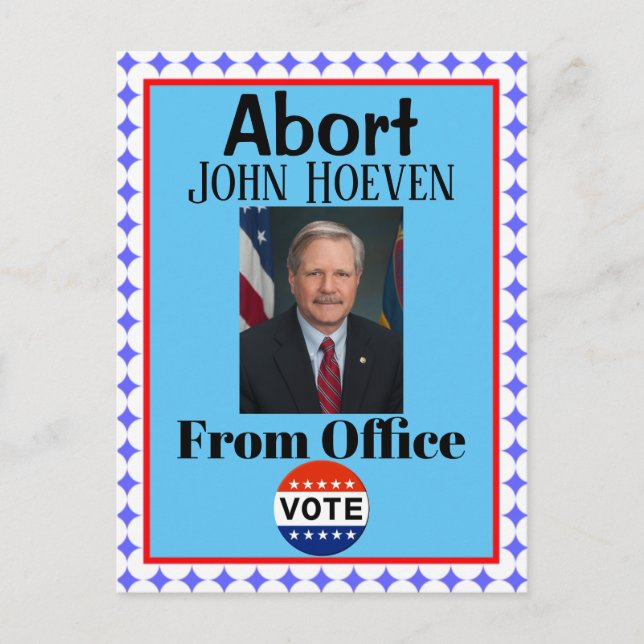 Abort John Hoeven Postcard Postkarte (Vorderseite)