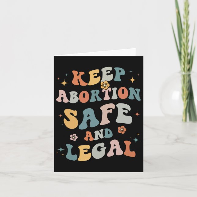 Abortion Safe &amp; Legal Feminist Pro Choice Wome Karte (Vorderseite)