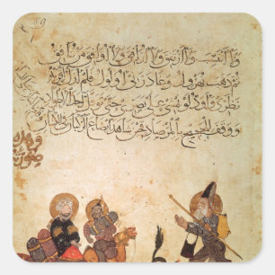 Abou Zayd trifft einige Kaufleute Quadratischer Aufkleber