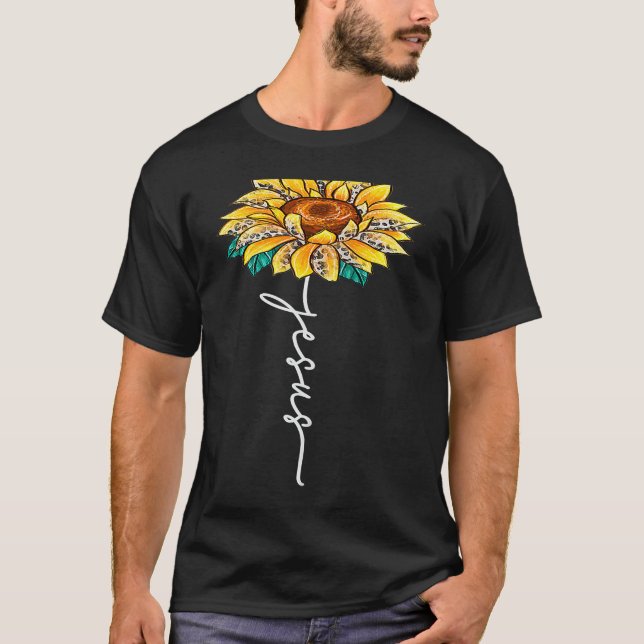 About Jesus Christ Sunflower Christian Religious R T-Shirt (Vorderseite)