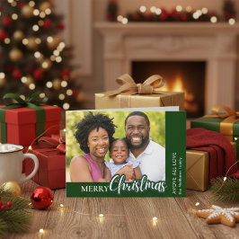 Above All Love Modern Plaid Photo Christmas Feiertagskarte