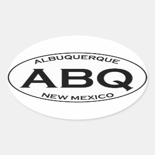 ABQ - Albuquerque-New Mexiko Ovaler Aufkleber