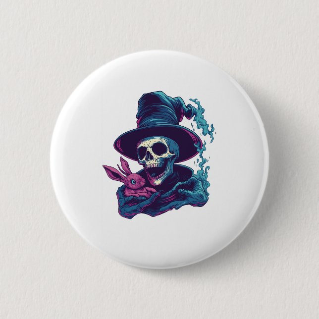 Abra-Cadabra-Knochen - Funny Magic Skull Button (Vorderseite)