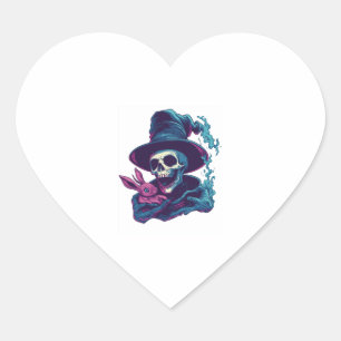 Abra-Cadabra-Knochen - Funny Magic Skull Herz-Aufkleber