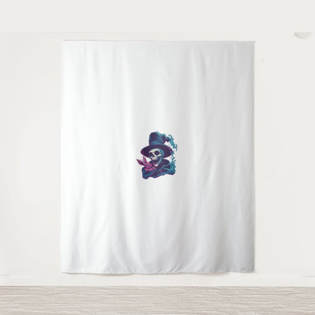 Abra-Cadabra-Knochen - Funny Magic Skull Wandteppich (Vorderseite)