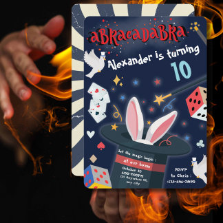 Abracadabra Birthday Magic Party Magician Thema Einladung