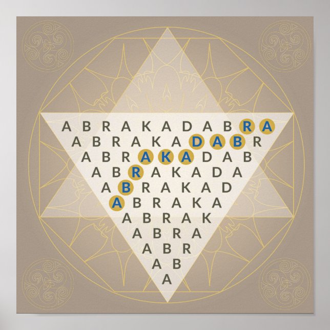 Abracadabra Magic Mantra Illustration Triangle Poster (Vorne)