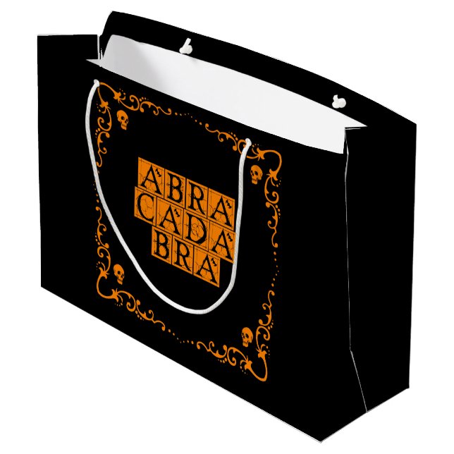Abracadabra Magic Word Geschenktasche Große Geschenktüte (Rückseite Schrägansicht)