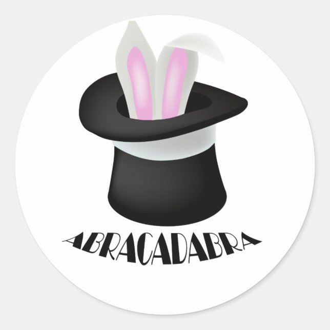 Abracadabra Magician Bunny Runder Aufkleber (Vorderseite)