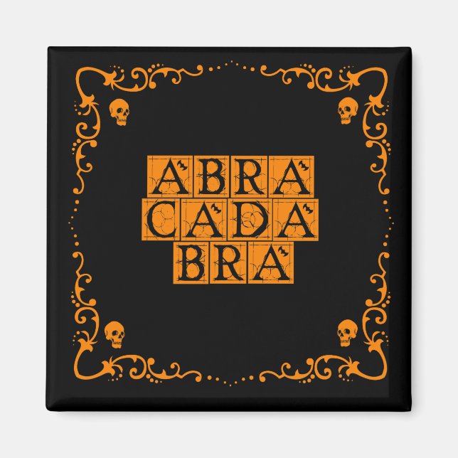 Abracadabra Magisches Wort 2 Zoll Quadrat Magnet (Vorne)