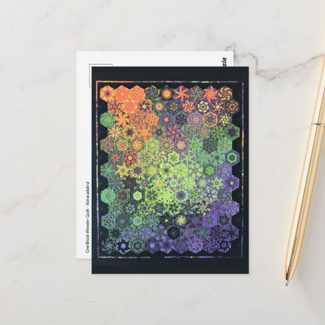 Abracadabra Quilt Postkarte (Vorderseite/Rückseite Beispiel)