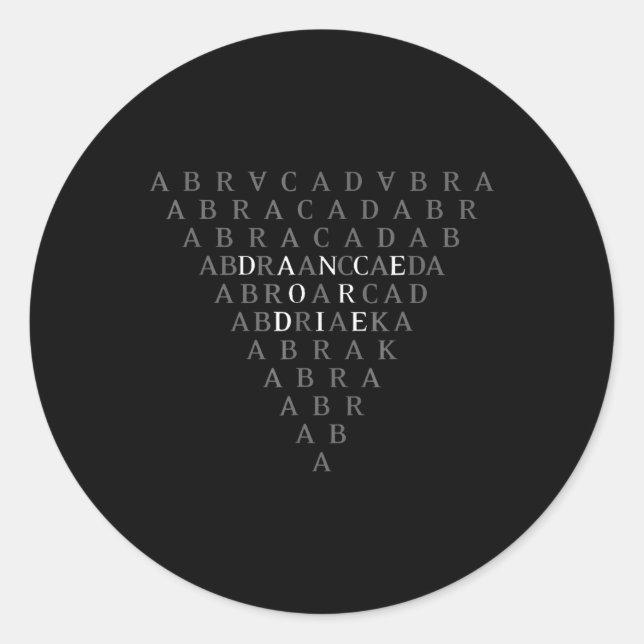 Abracadabra Vintage Gotik für Männer Frauen Runder Aufkleber (Vorderseite)