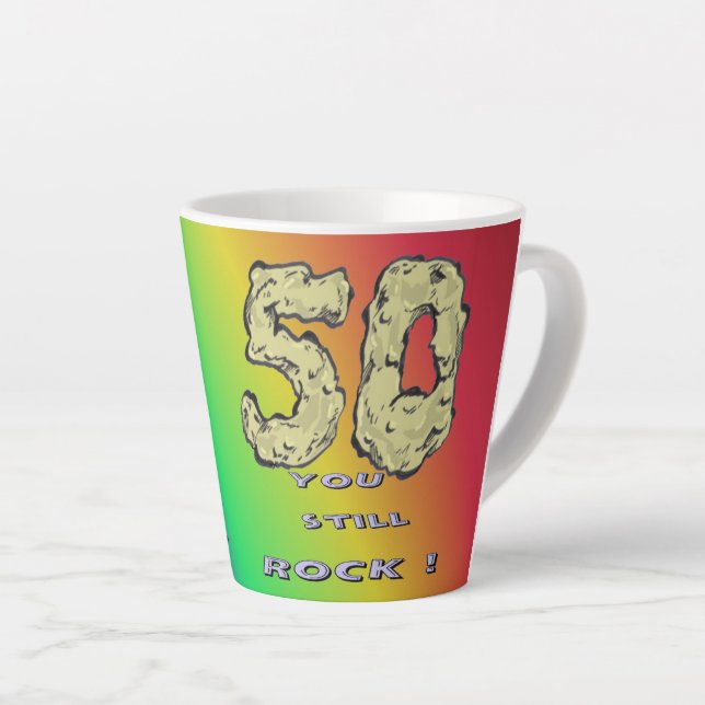 Abraham 50-Jährige Rainbow Latte Tasse (Rechte Ecke)