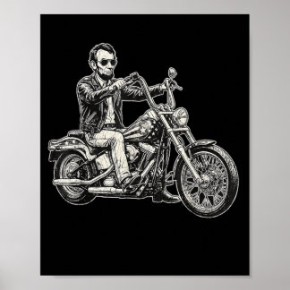 Abraham Abe Lincoln Motorrad Amerikanischer Biker Poster