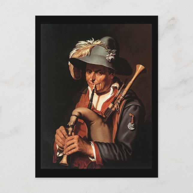 Abraham Bloemaert Der Bagpiper Postkarte (Vorderseite)