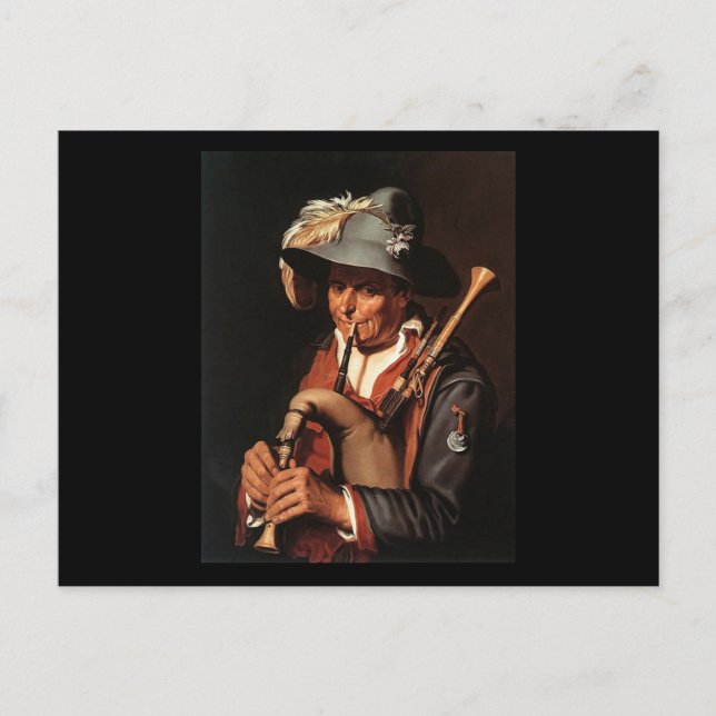 Abraham Bloemaert Der Bagpiper Postkarte (Vorderseite)