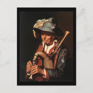 Abraham Bloemaert Der Dudelsackpfeifer Postkarte