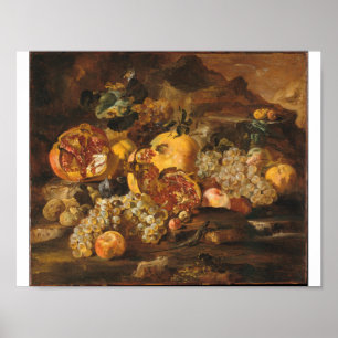 Abraham Brueghel - Granatäpfel und andere Früchte Poster