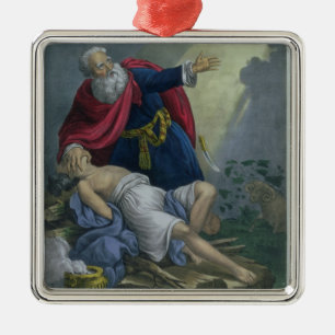 Abraham, der herauf seinen Sohn Isaac, von einem Silbernes Ornament
