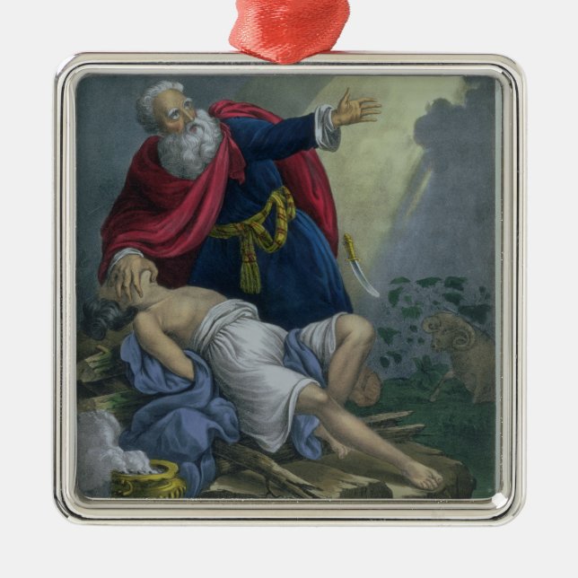 Abraham, der herauf seinen Sohn Isaac, von einem Silbernes Ornament (Vorne)