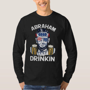 Abraham Drinkin Lincoln Retro 4. Juli US-Flagge T-Shirt