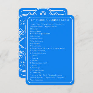 Abraham Hicks Blue Emotional Guidance Scale Card Einladung