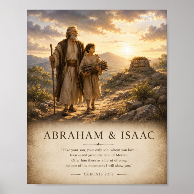 Abraham & Isaak Bibelposter Poster (Vorne)