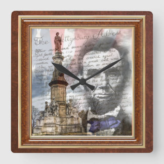 Abraham Lincoln 10,75" Quadratische Wanduhr