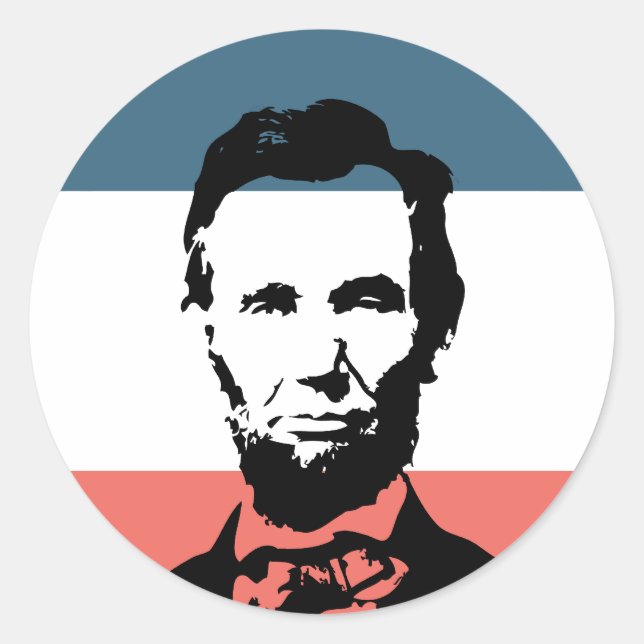 Abraham Lincoln 16. Präsident Runder Aufkleber (Vorderseite)