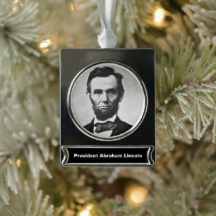 Abraham Lincoln: 16. Präsident von Amerika Banner-Ornament Silber