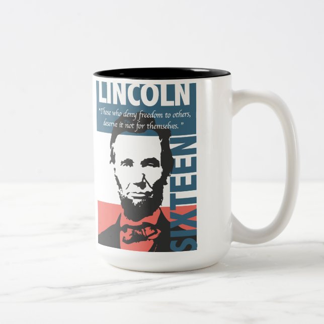 Abraham Lincoln 16. Präsident Zweifarbige Tasse (Rechts)