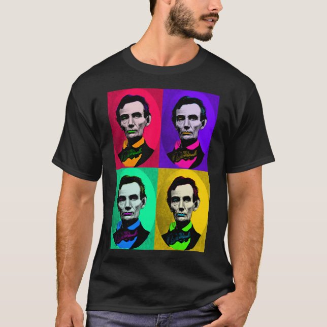 Abraham Lincoln 1858, Pop Art Interpretation T-Shirt (Vorderseite)