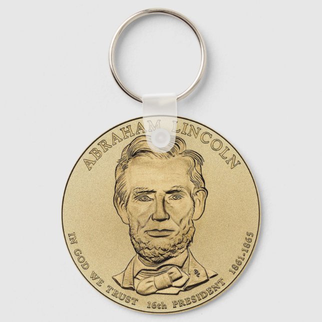 Abraham Lincoln $ 1 Präsident Coin Schlüsselanhäng Schlüsselanhänger (Vorderseite)