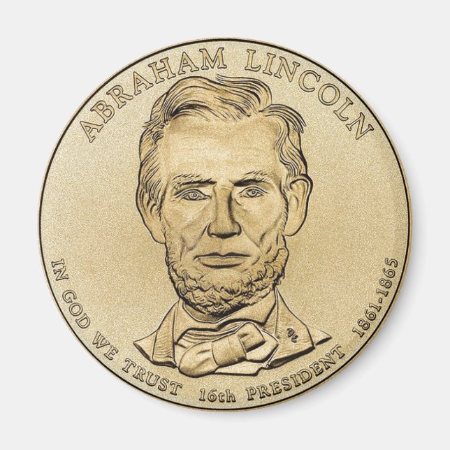 Abraham Lincoln $ 1 Presidential Coin Magnet (Vorne)