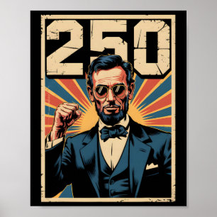 Abraham Lincoln 250. Geburtstag Retro Unabhängigke Poster