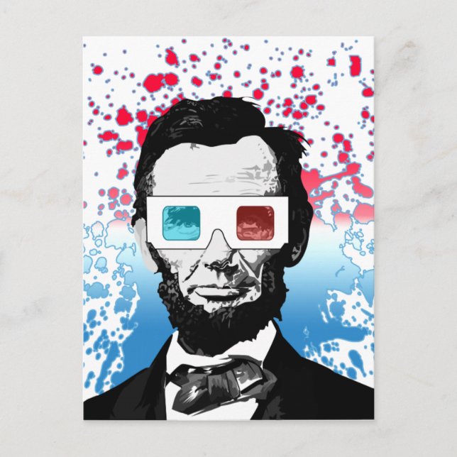 Abraham Lincoln - 3D Postkarte (Vorderseite)