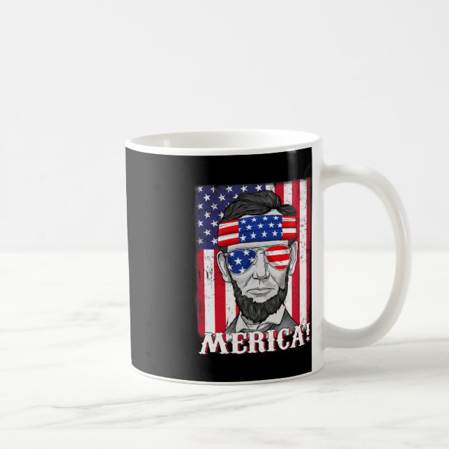 Abraham Lincoln 4. Juli Merica American Flag B Kaffeetasse (Rechts)