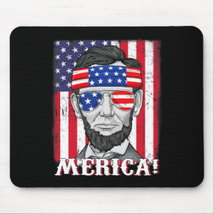 Abraham Lincoln 4. Juli Merica Amerikanische Flagg Mousepad