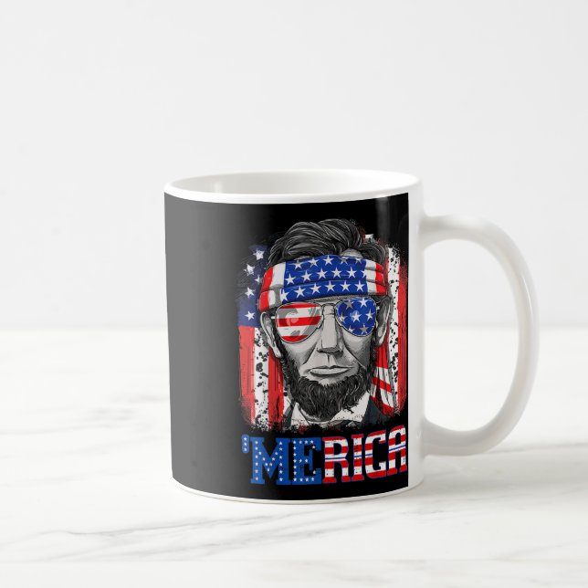 Abraham Lincoln 4. Juli Merica Männer Frauen Ameri Kaffeetasse (Rechts)
