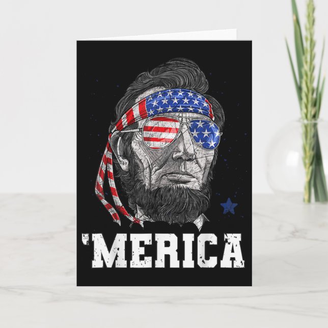 Abraham Lincoln 4. Juli Merica Männer Frauen Ameri Karte (Vorderseite)