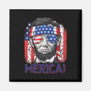 Abraham Lincoln 4. Juli Merica Männer Frauen Ameri Magnet