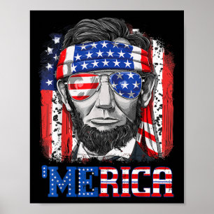 Abraham Lincoln 4. Juli Merica Männer Frauen Ameri Poster