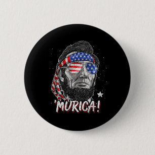 Abraham Lincoln 4. Juli Murica Männer Frauen Ameri Button