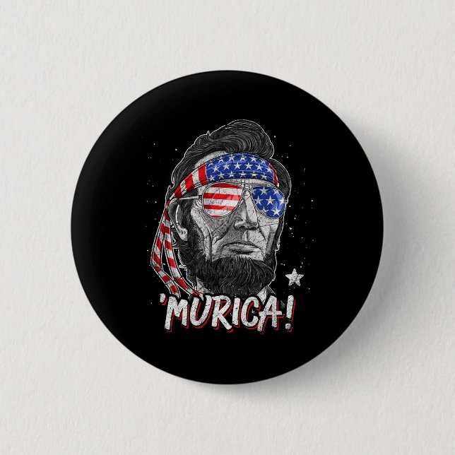 Abraham Lincoln 4. Juli Murica Männer Frauen Ameri Button (Vorderseite)